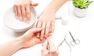 pink polish nail salon manicure
