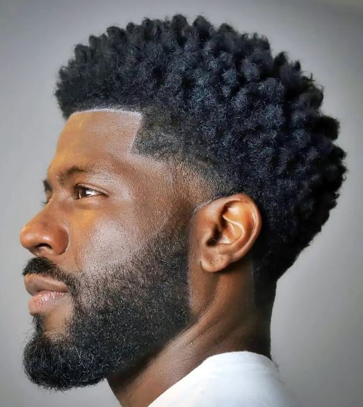 Curly Hair + Fade for Black Men