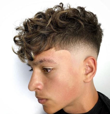 High Fade + Curly Top